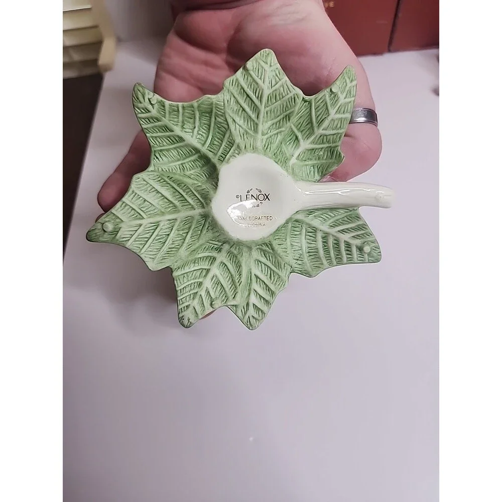 Lot Of 2 Lenox Poinsettia Votive Candle Holder Christmas New in Box Holiday NIB